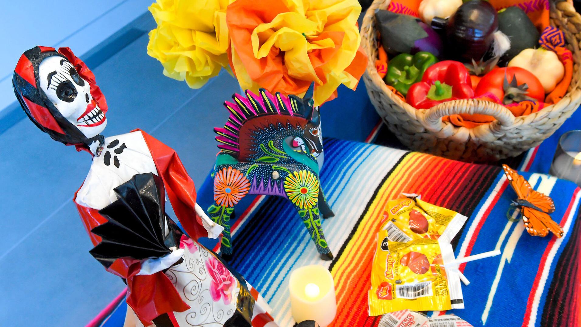 Day of the Dead educational display at Nora Eccles Harrison Museum of Art